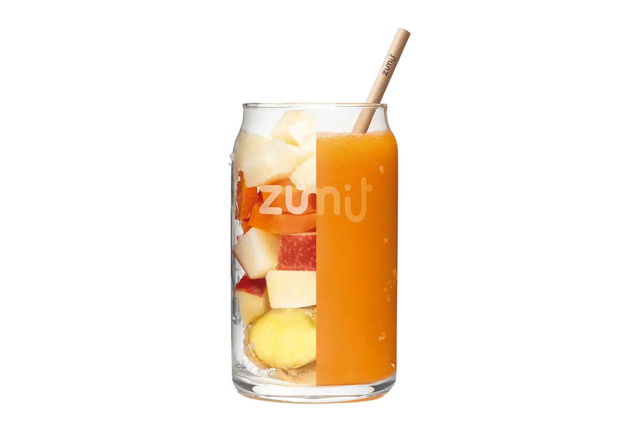 Smoothie Ginger Boost de Zumit- Caja de 20 unidades de jengibre, pera, manzana y zanahoria