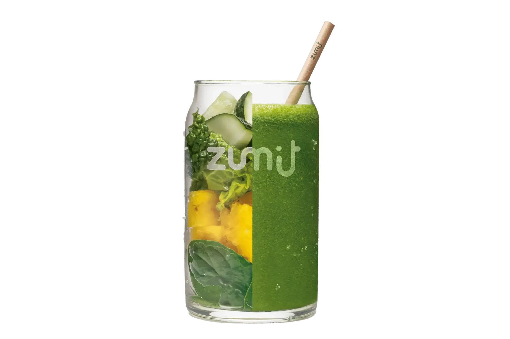 Smoothie Green Power de Zumit- Caja de 20 unidades de col rizada, piña, espinaca y pepino