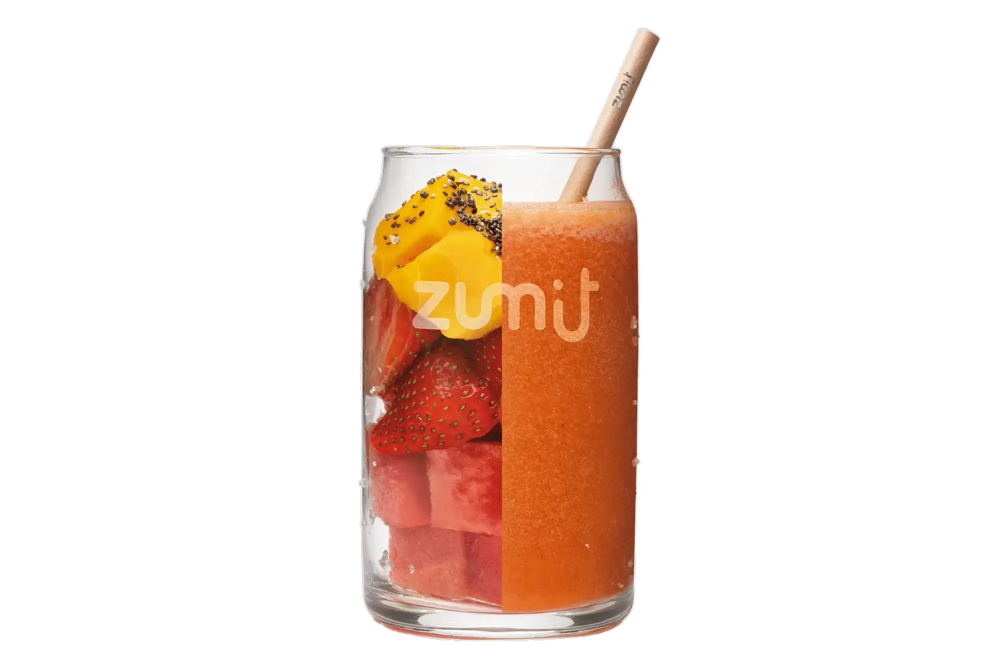 Smoothie Watermelon Summer de Zumit- Caja de 20 unidades de mango, fresa, sandía y semillas de chía